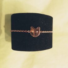 Bracelet tête de chat doré