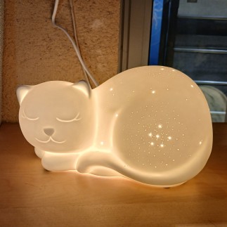 lampe en porcelaine chat